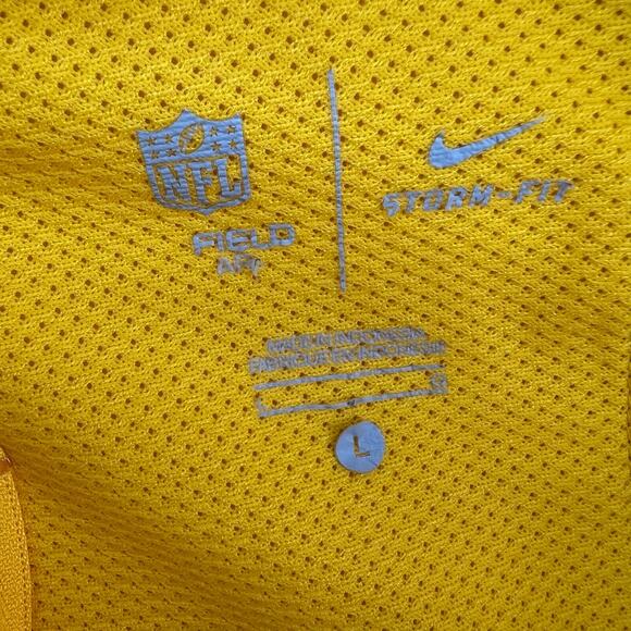 Green Bay Packers Jacket Men's size Large NFL Nike 1/4 Zip Gold Pullover - Picture 12 of 13